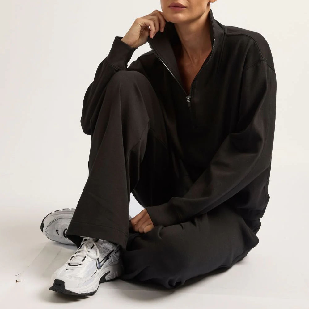 Boody Bamboo Tech Fleece Woman's Quarter Zip Sweater