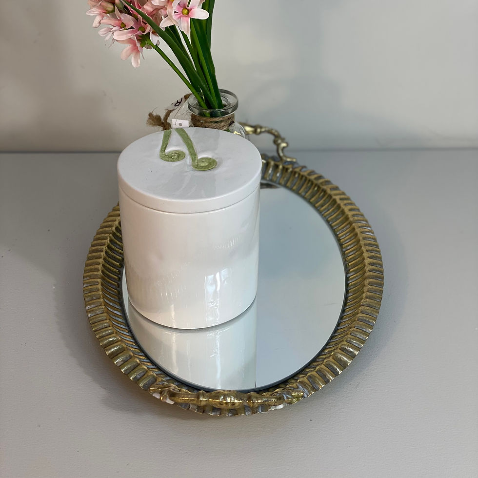 Thumbnail: Oval Mirror Tray with Handles