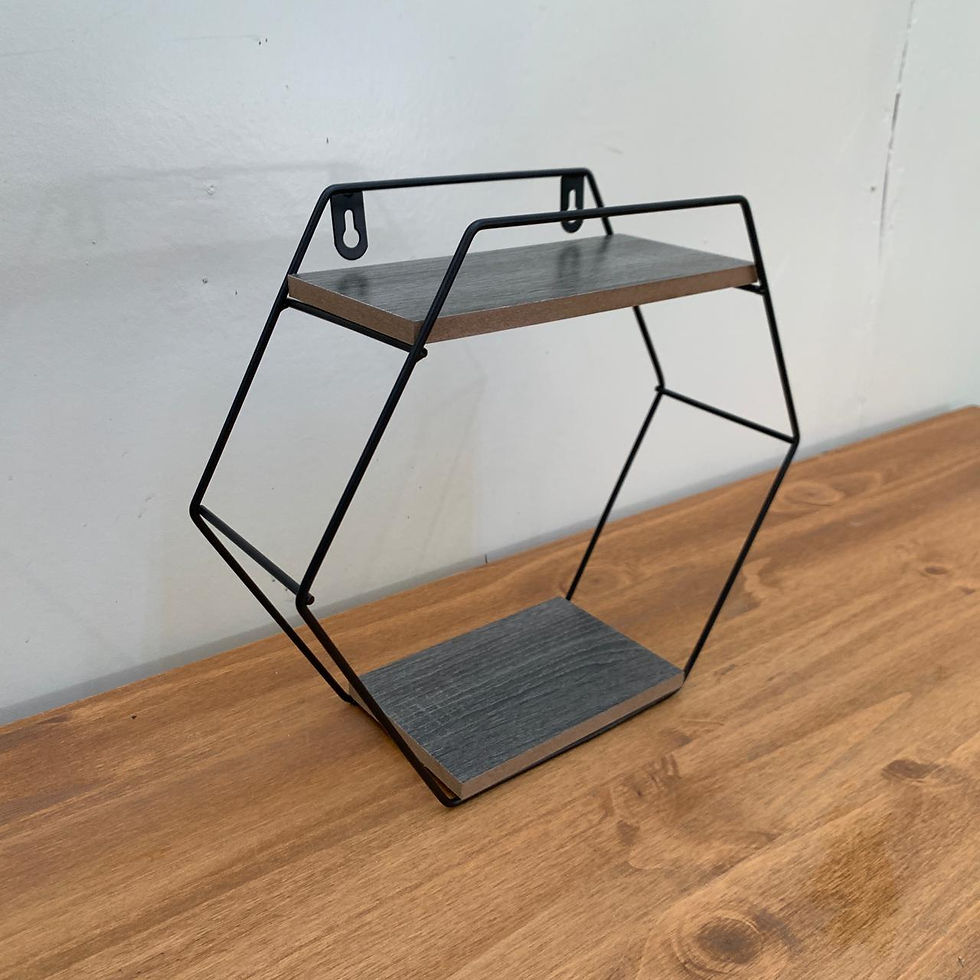 Thumbnail: 2 Tier Hexagon Wall Shelf