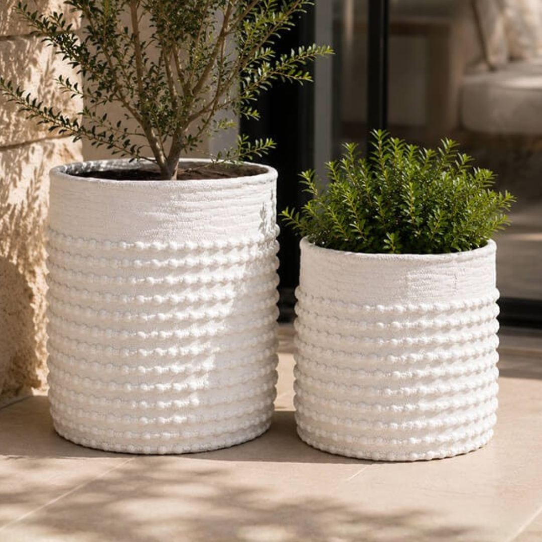 White Pompom Planter