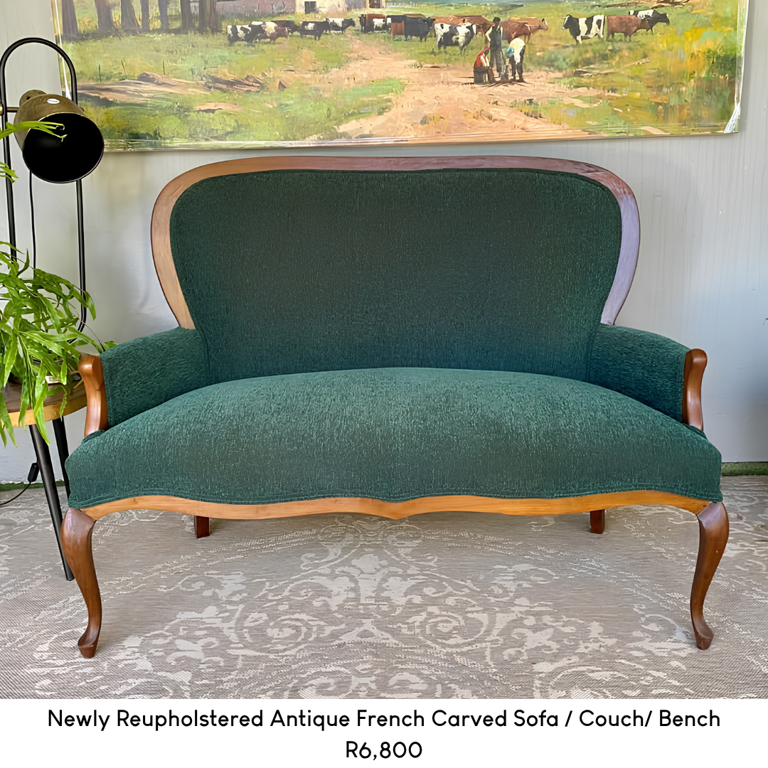 Newly Reupholstered Antique French Carved Sofa