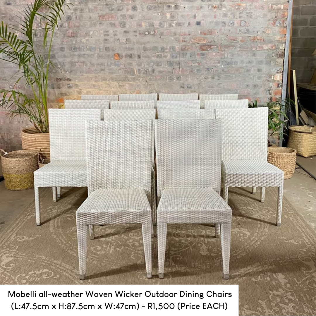 Mobelli All‑Weather Woven Wicker Outdoor Dining Chairs