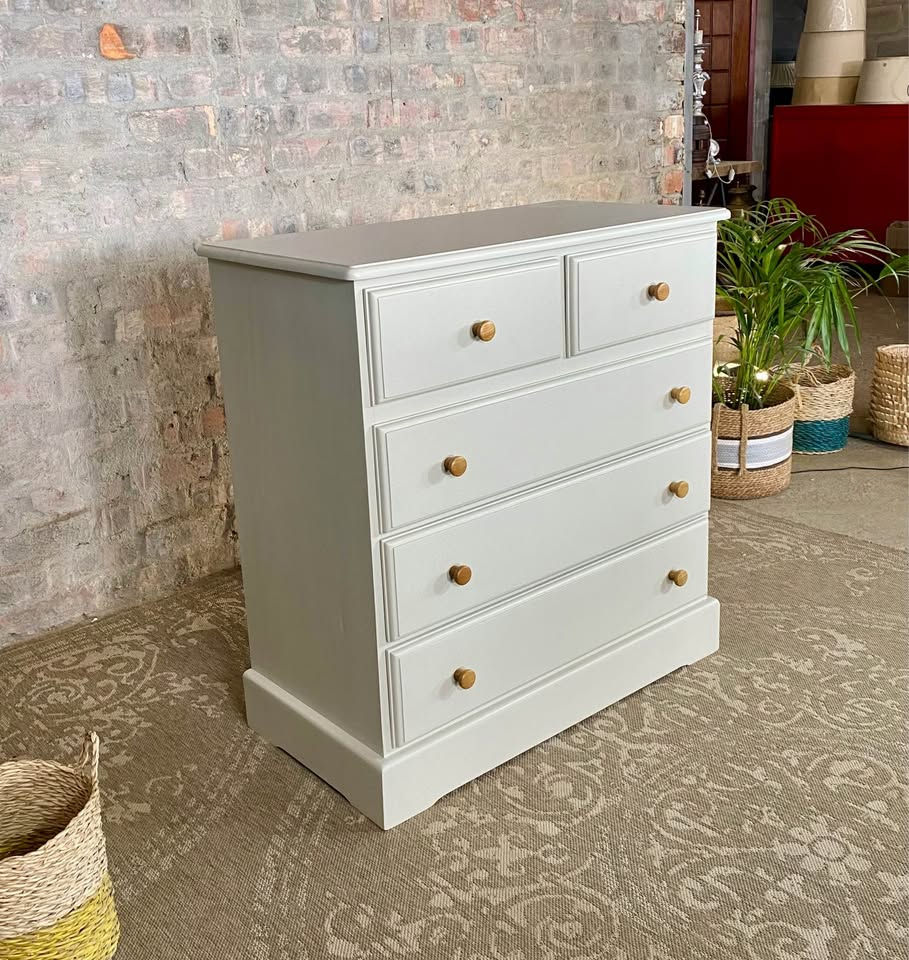 Thumbnail: French Inspired 5‑Drawer Dressing Table / Dresser / Chest of Drawers