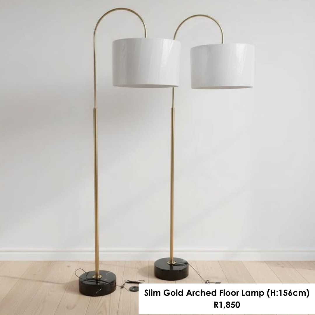 Slim Gold Arched Floor Lamp