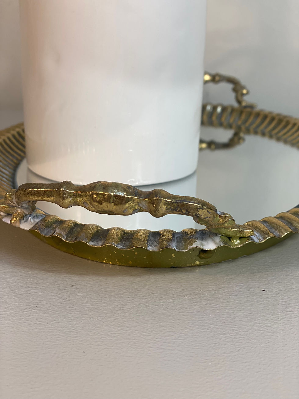 Thumbnail: Oval Mirror Tray with Handles