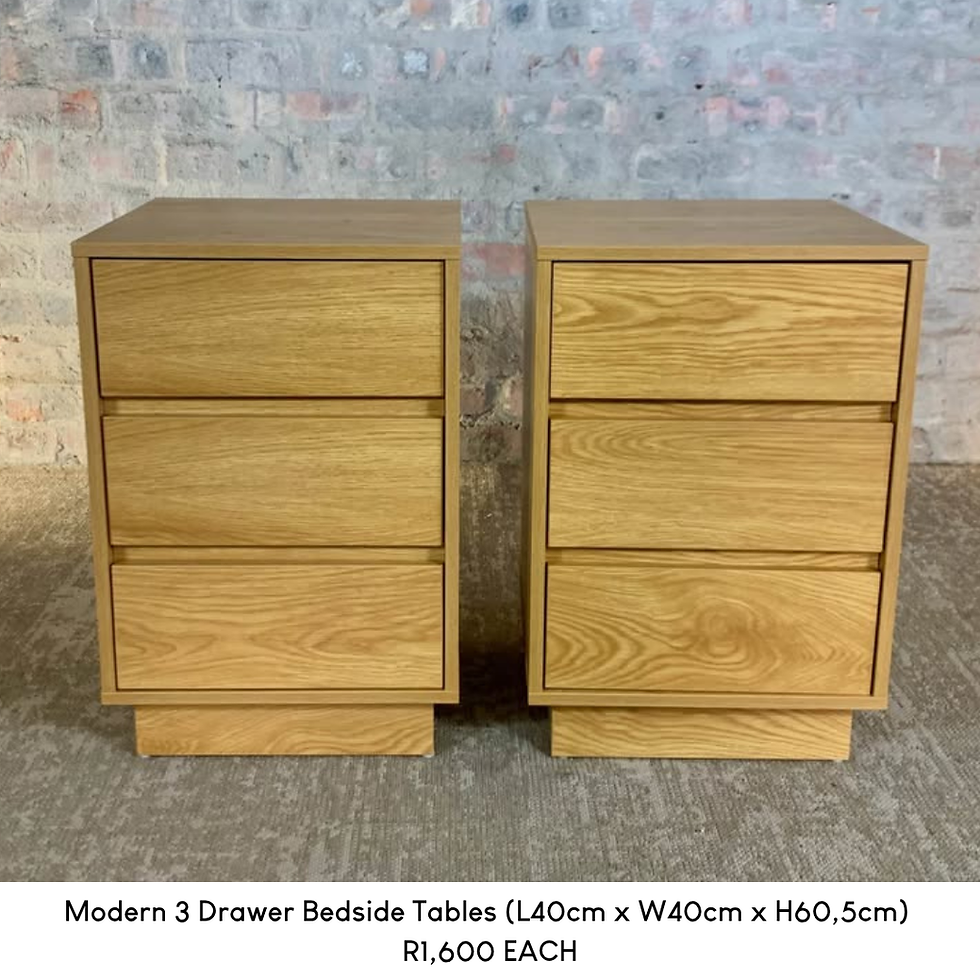 Thumbnail: Modern 3 Drawer Bedside Tables (Price EACH)