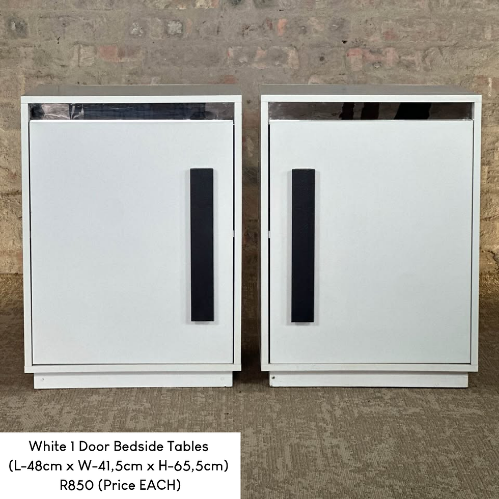 Thumbnail: White 1 Door Bedside Tables (Price EACH)