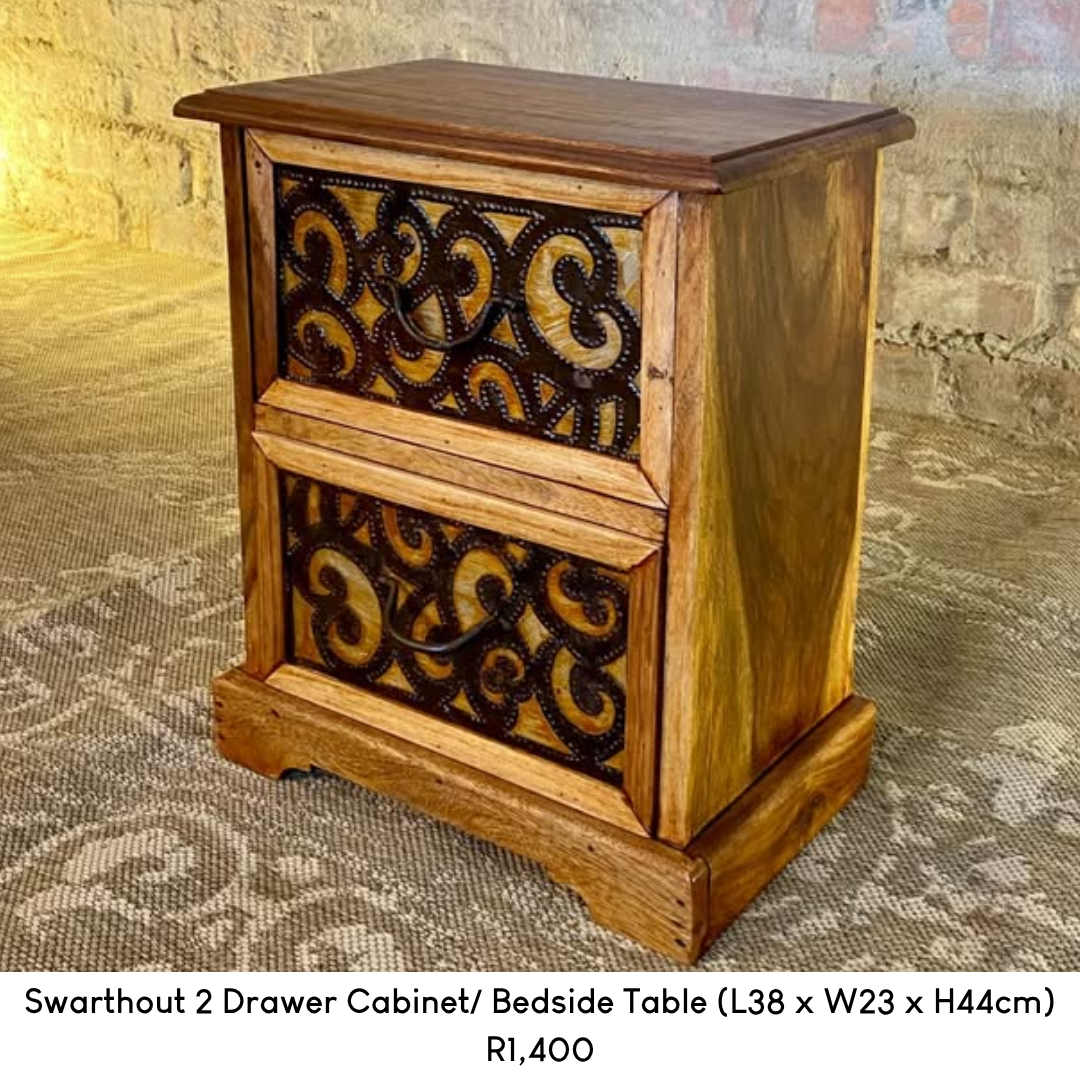 Swarthout 2 Drawer Cabinet/ Bedside Table