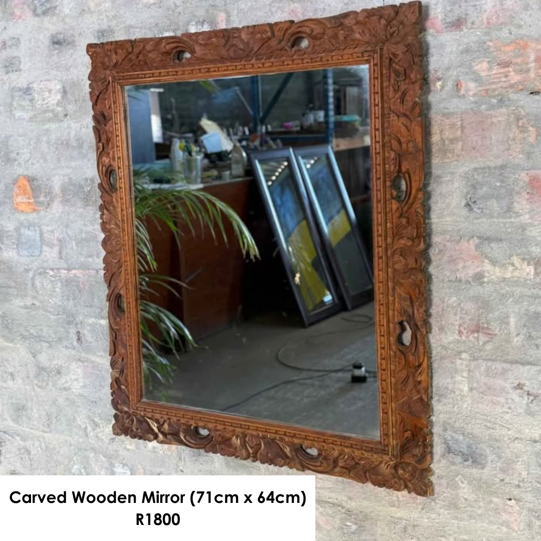 Carved Wooden Mirror