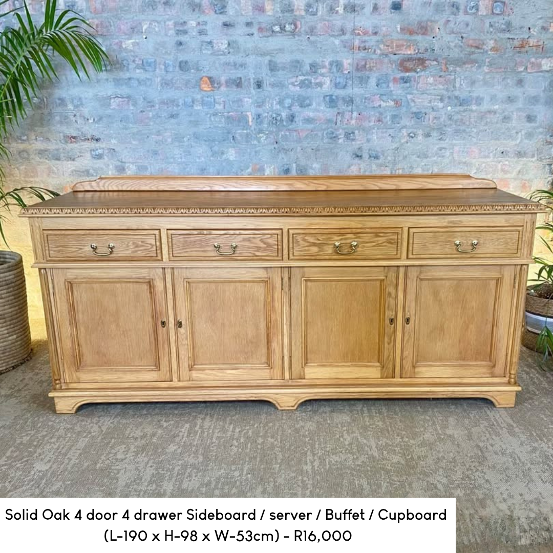 Solid Oak 4‑Door 4‑Drawer Sideboard