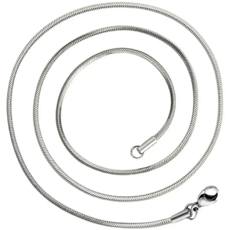 Thumbnail: Punk Hip-hop 2MM Snake Link Chain 925 sterling silver Necklace for Men Women Sil