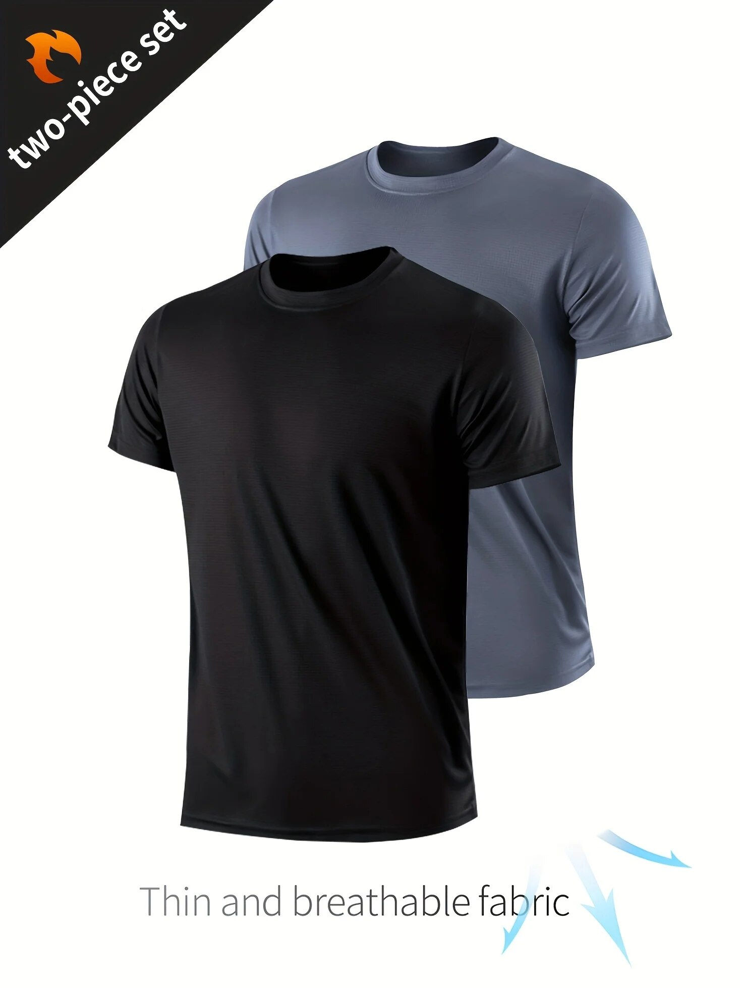 2pcs Quick-drying Compression T-shirt for Men - Lightweight and Breathable Sport