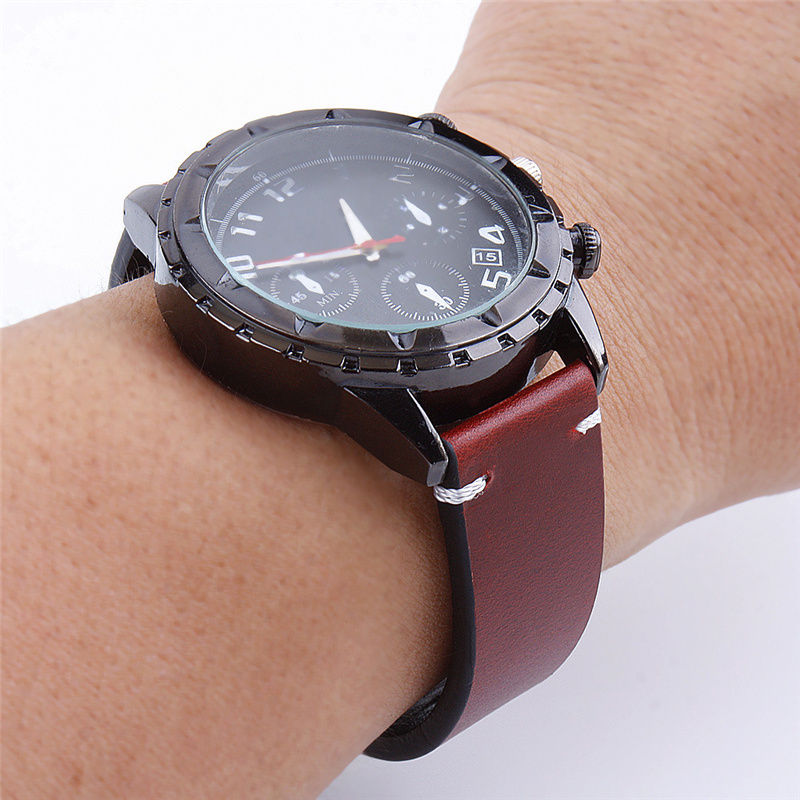 Thumbnail: Retro Genuine Leather Strap Oil Wax Oily Discoloration Cowhide Leather Watchband