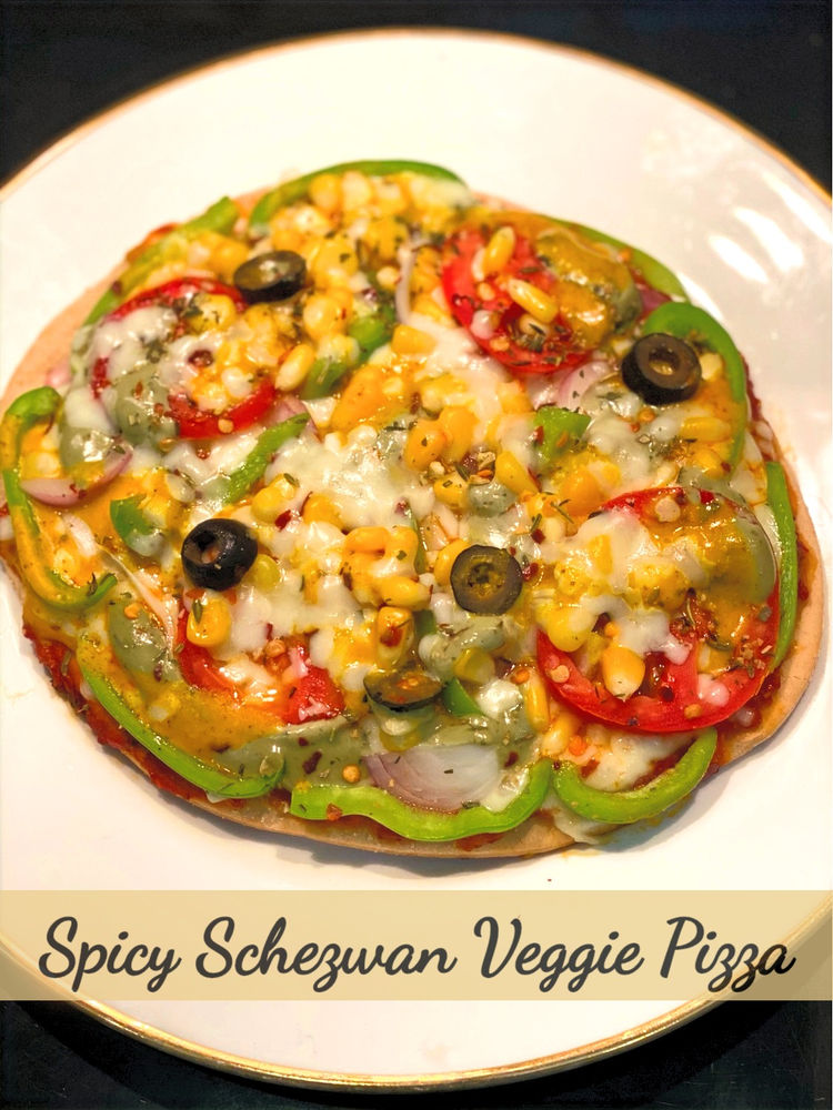 Spicy Schezwan Veggie Pizza Ishri's Kitchen Recipe