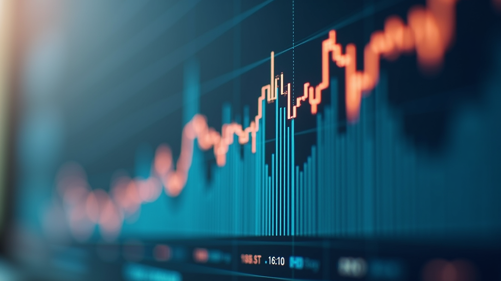 Close-up view of a financial graph showing fluctuating investment trends
