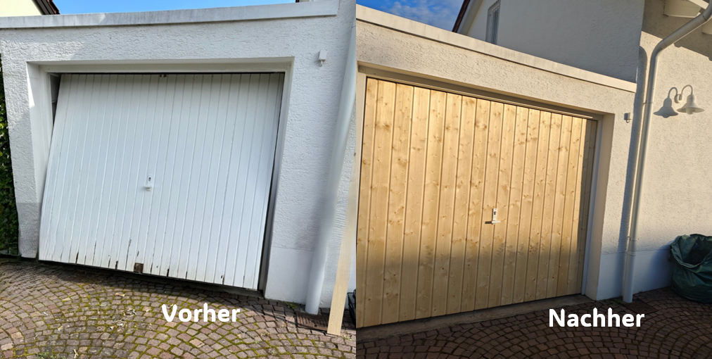 Garagentor neu beplankt