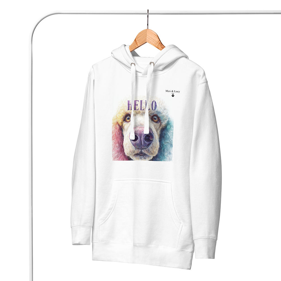 Thumbnail: Hello Poodle - White Unisex Hoodie