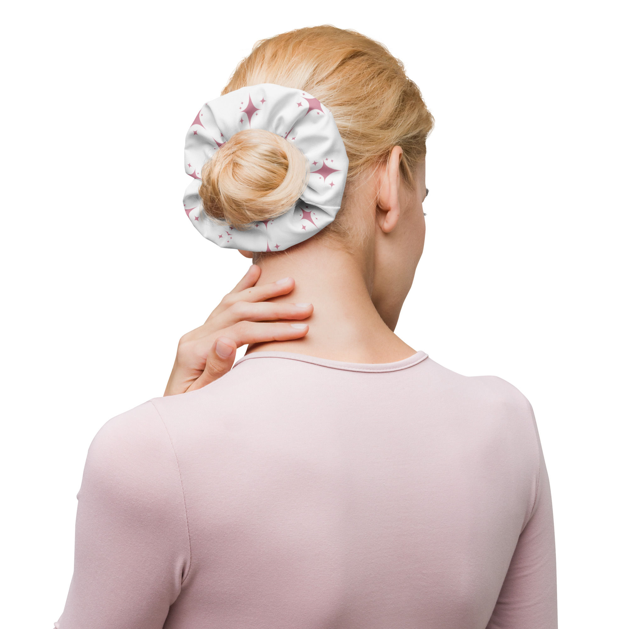 Pink Vintage Starburst Recycled Scrunchie