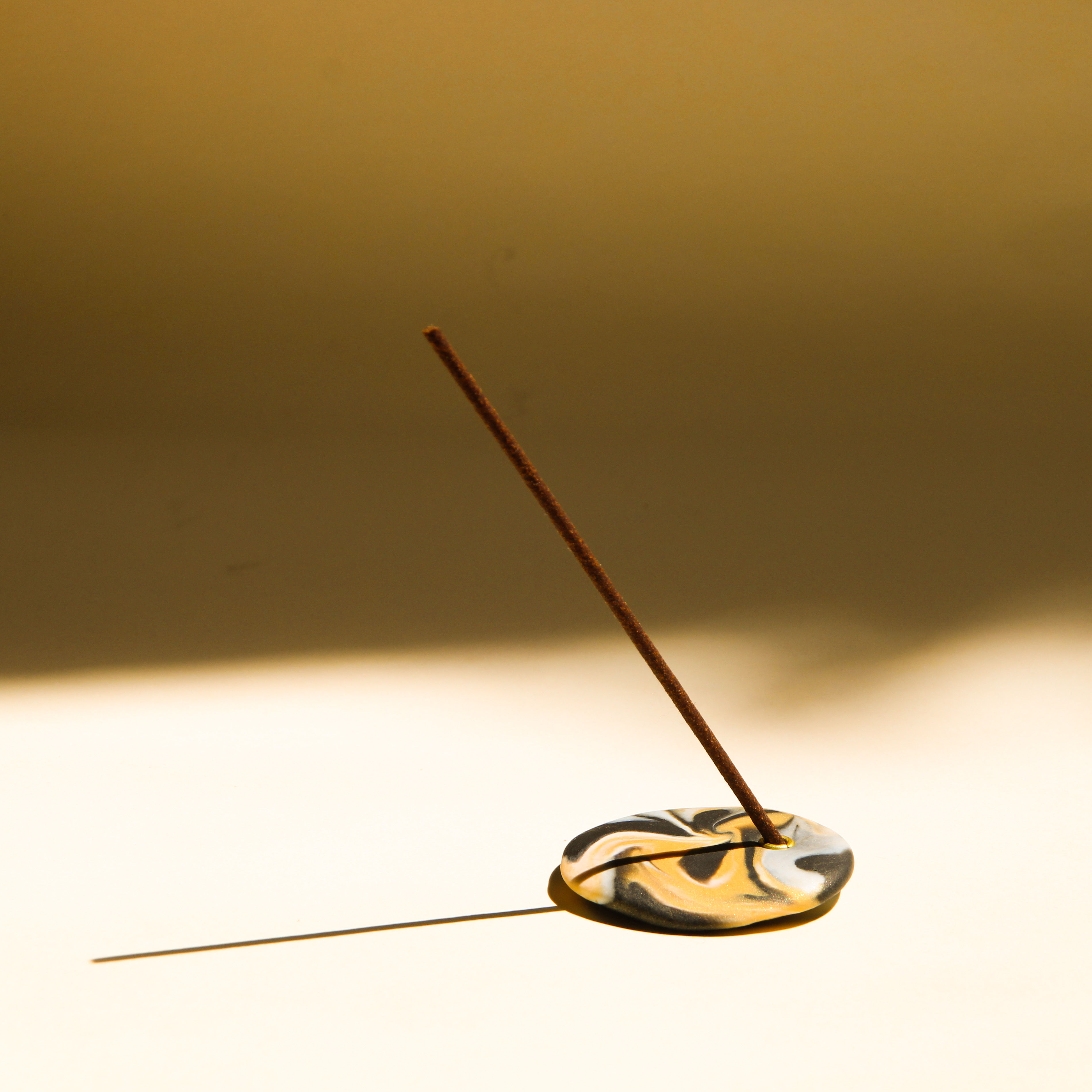 Hand crafted incense holder polymer clay and brass made in Australia