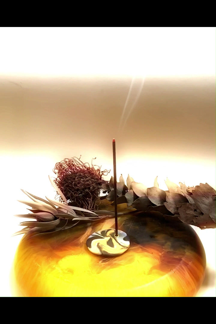 Thumbnail: Hand crafted incense holder polymer clay and brass made in Australia
