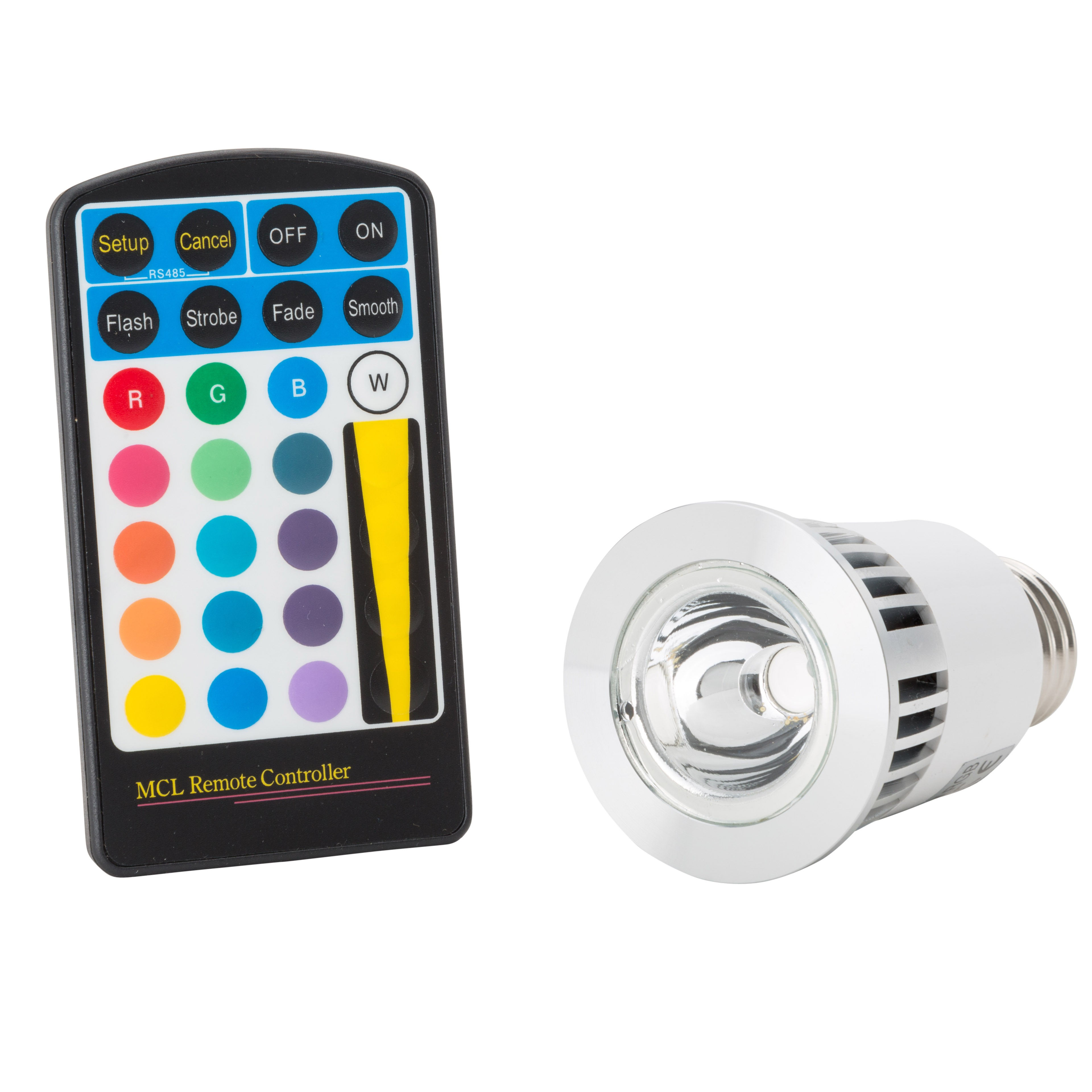 LÁMPARA DE LEDS RGB 5W E27 CON MANDO A DISTANCIA