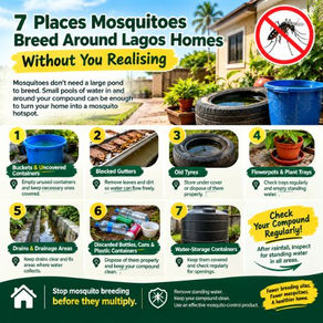 7 Places Mosquitoes Breed Around Lagos Homes Without You Realising