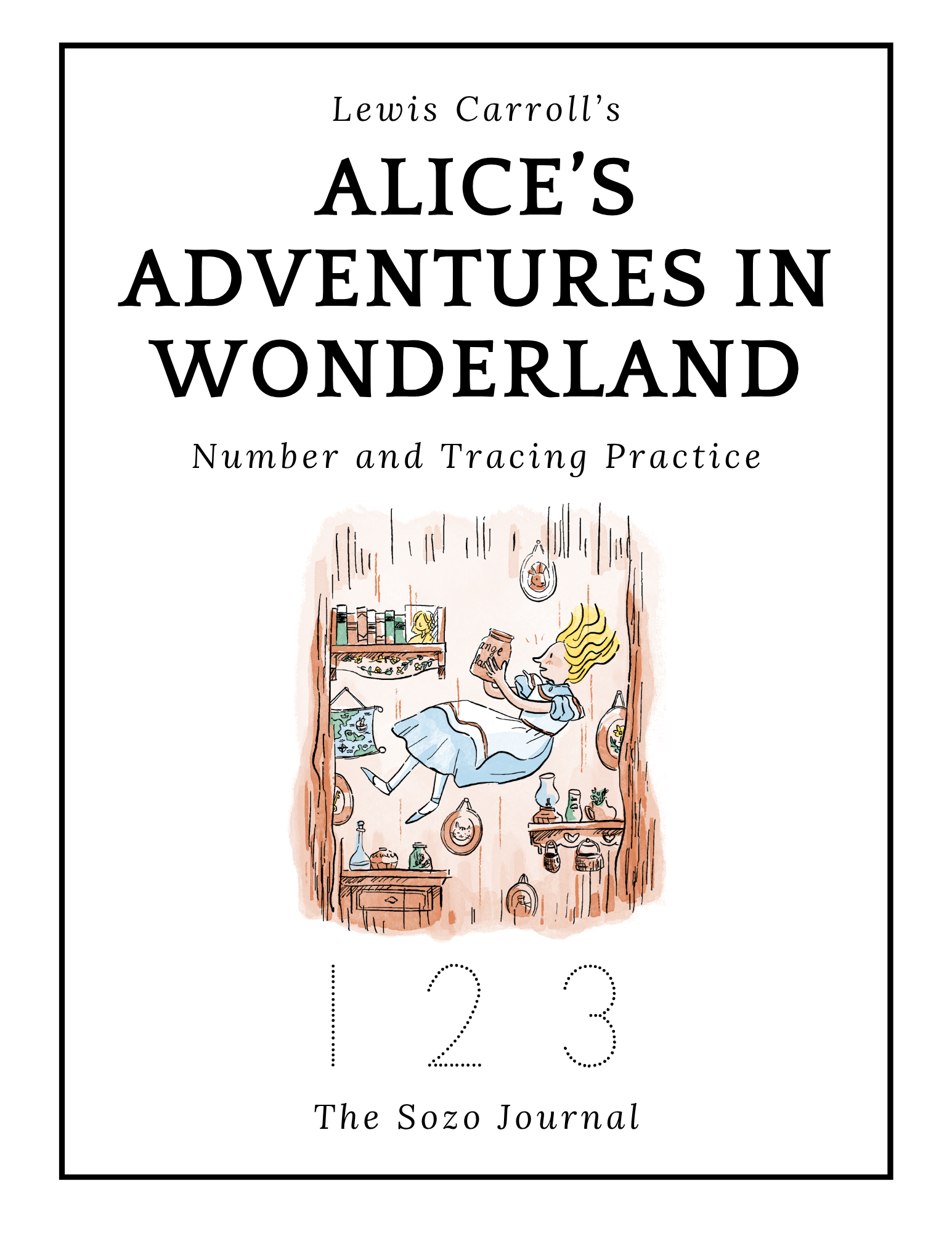 Alice's Adventures in Wonderland Number and Tracing Practice Book - hard copy