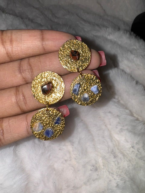 Thumbnail: Brass Crystalized Earrings