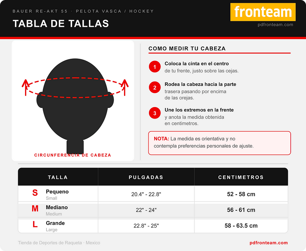 Miniatura: Casco Pelota Vasca (Hockey) Bauer Re-Akt 55