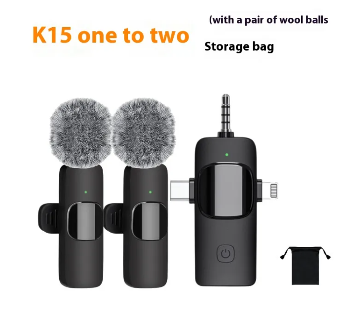 Thumbnail: Wireless Collar Clip Microphone Three-in-one Three Connector Mini Microphone 35 
