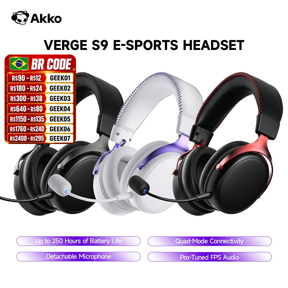 Thumbnail: AKKO Verge S9 E-Sports Headset with Mic Quad-Mode Gaming Headphone 7.1 Channel S