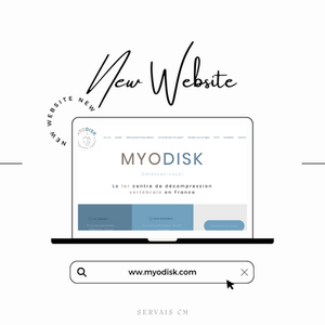 Site vitrine pour Myodisk – centre de décompression vertébrale, création Servais CM