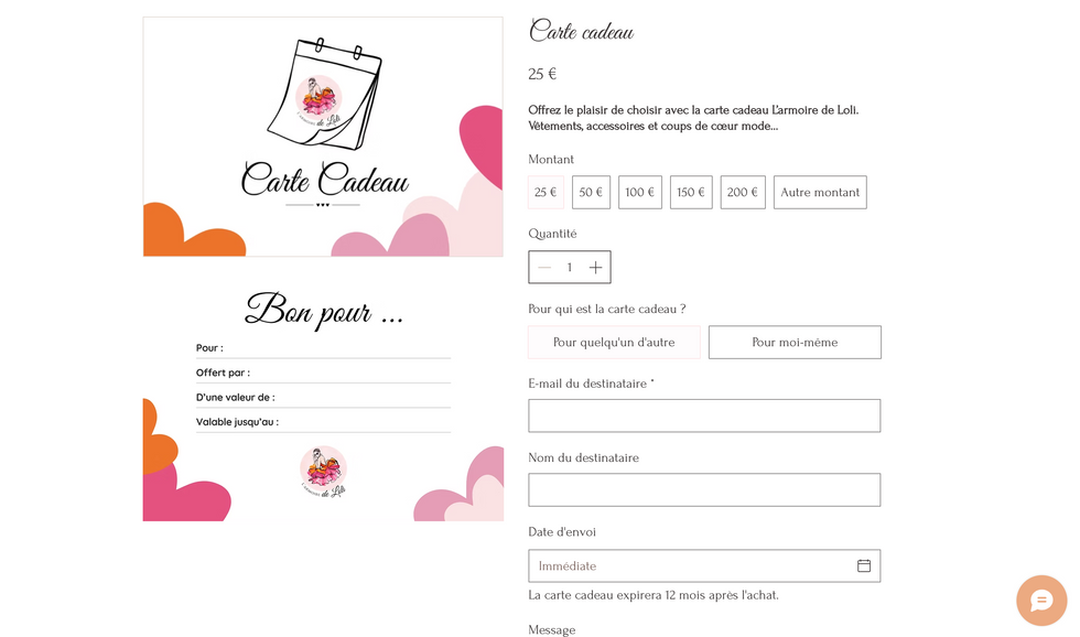 Création du site e-commerce L’Armoire de Loli réalisée par Servais CM