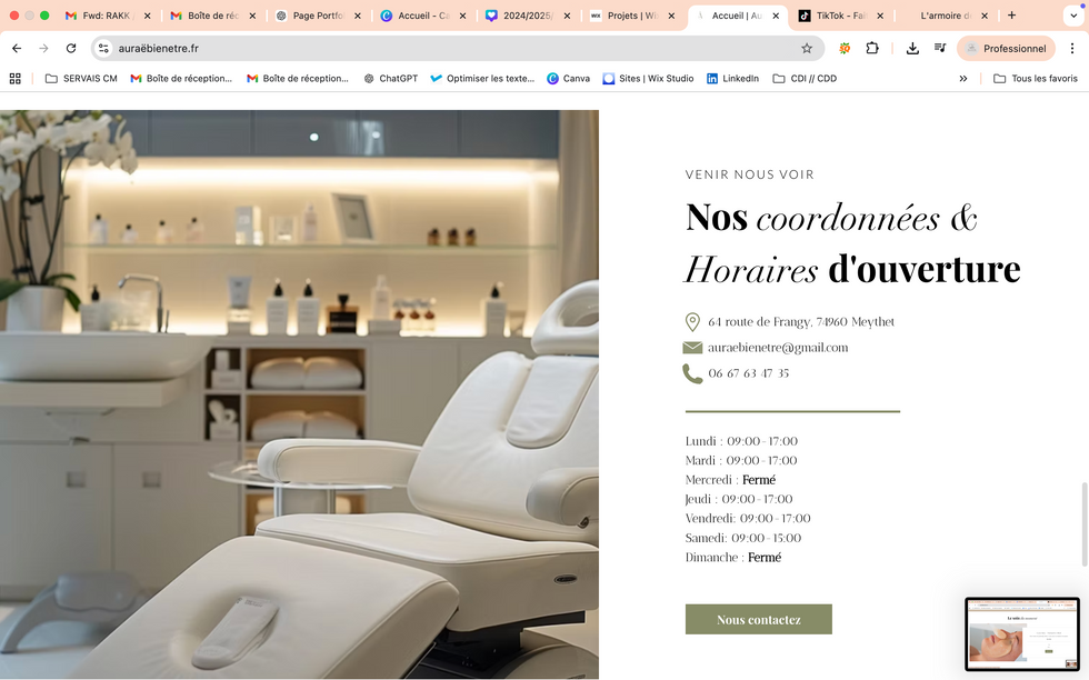 Création du site avancé Auraië avec réservation en ligne par Servais CM