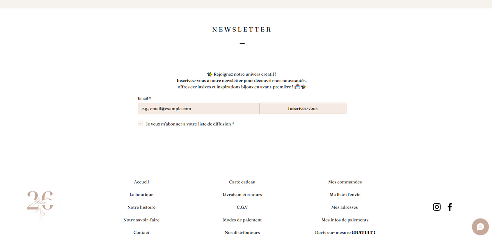 Boutique en ligne Atelier 26 créée sur Wix par Servais CM