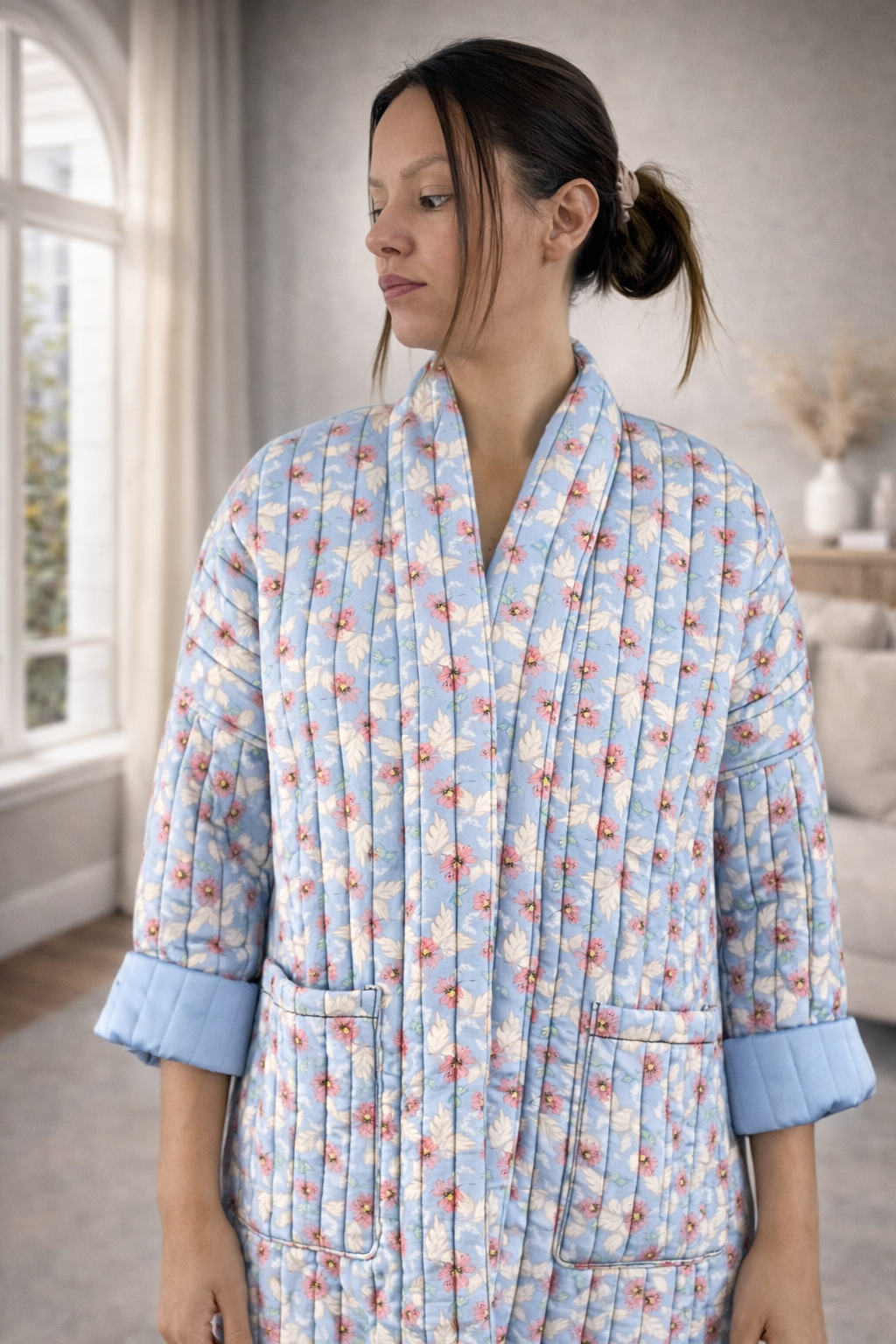 L'armoire de Loli - Veste matelassée Oversize - Bleu