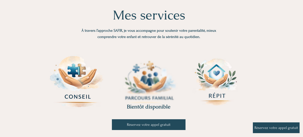 Refonte du site Sophie Baptista accompagnement parentalité TSA réalisée par Servais CM