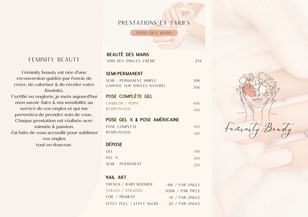 Site avancé Feminity Beauty avec réservation en ligne conçu par Servais CM