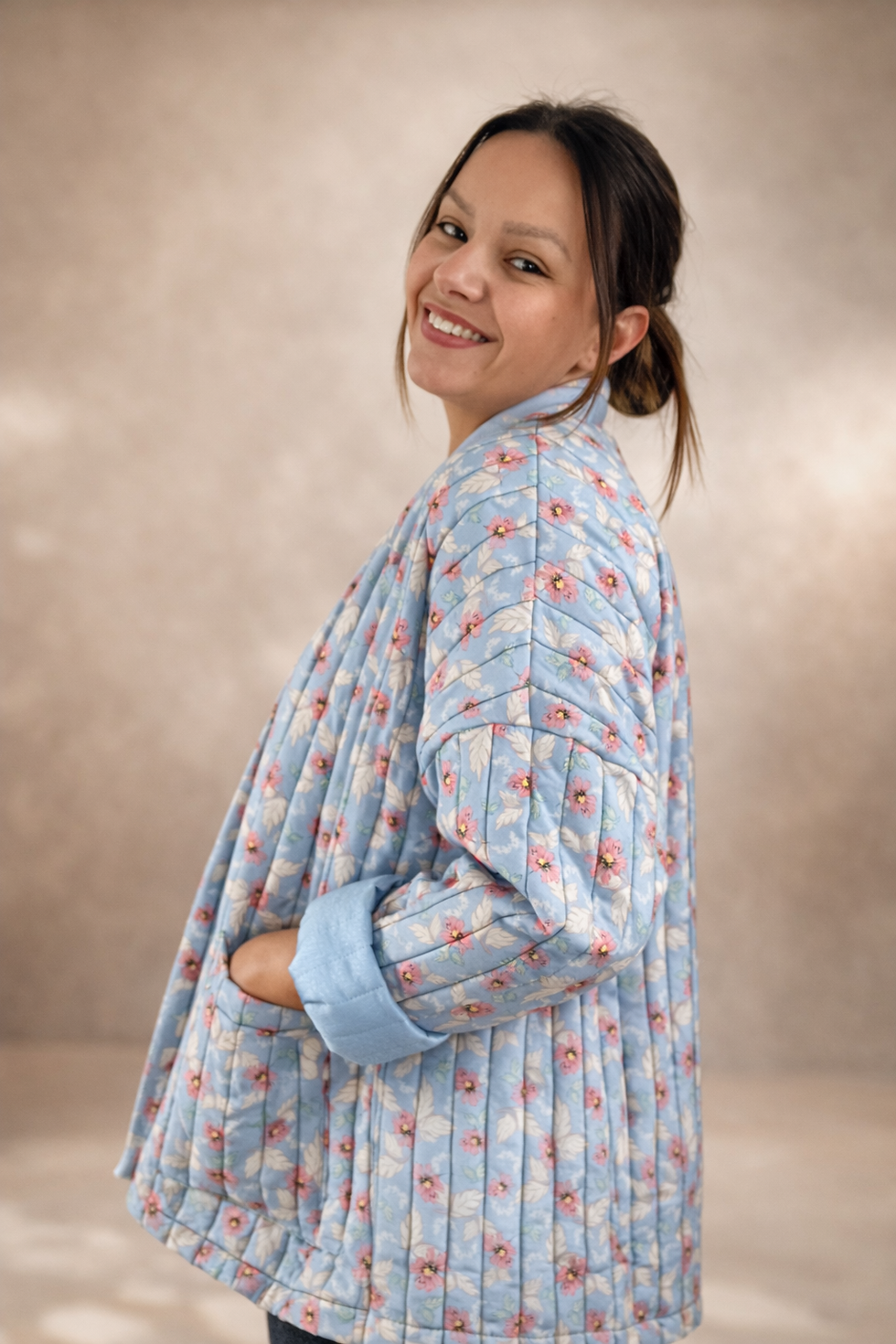 L'armoire de Loli - Veste matelassée Oversize - Bleu