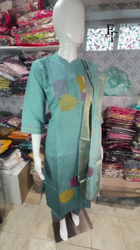 Thumbnail: Sea Green 3 piece Dress with Banarasi Dupatta 
