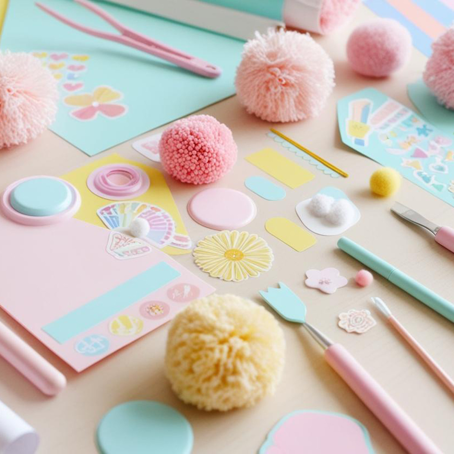 Pastel Pompoms