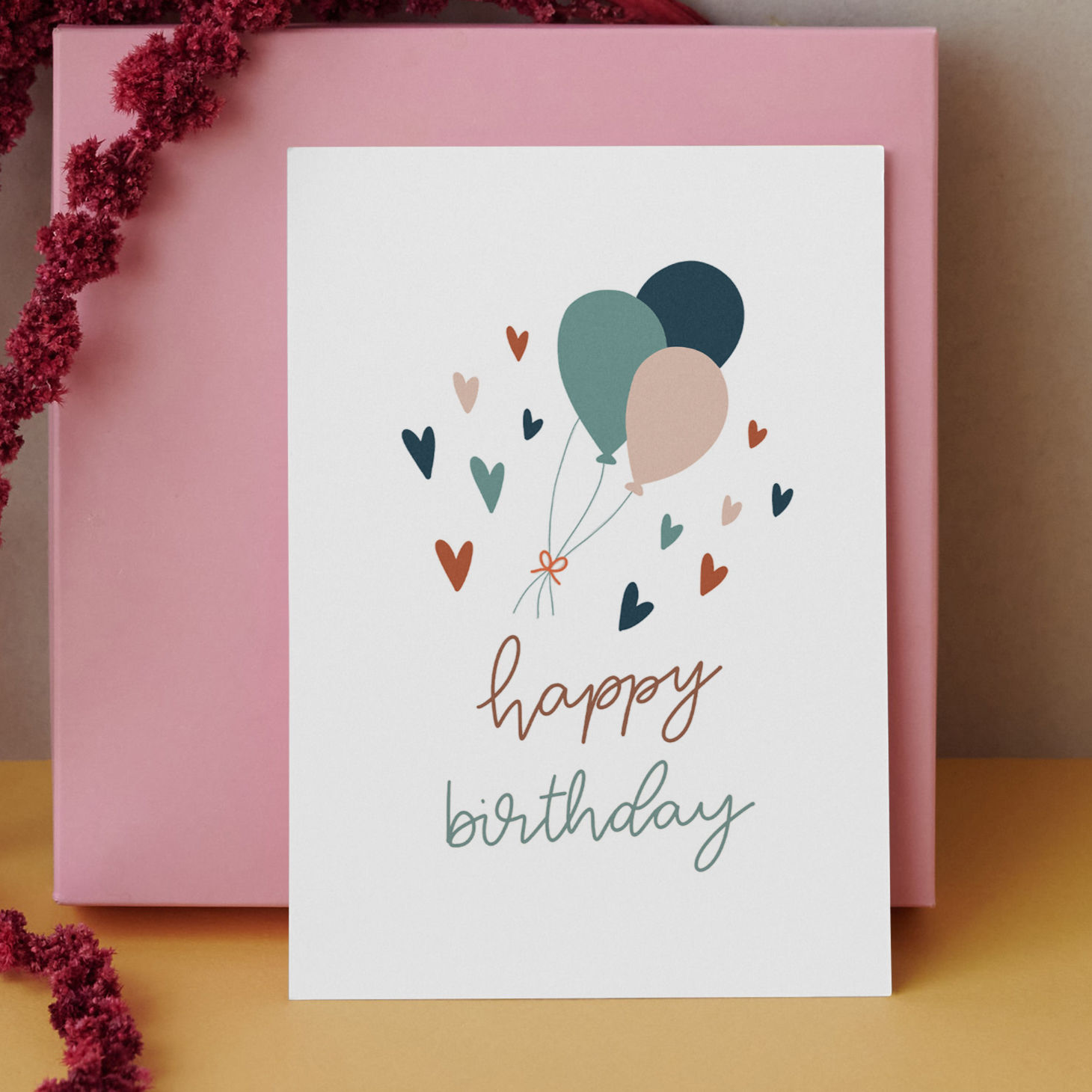 Birthday Balloons A5 Birthday Card