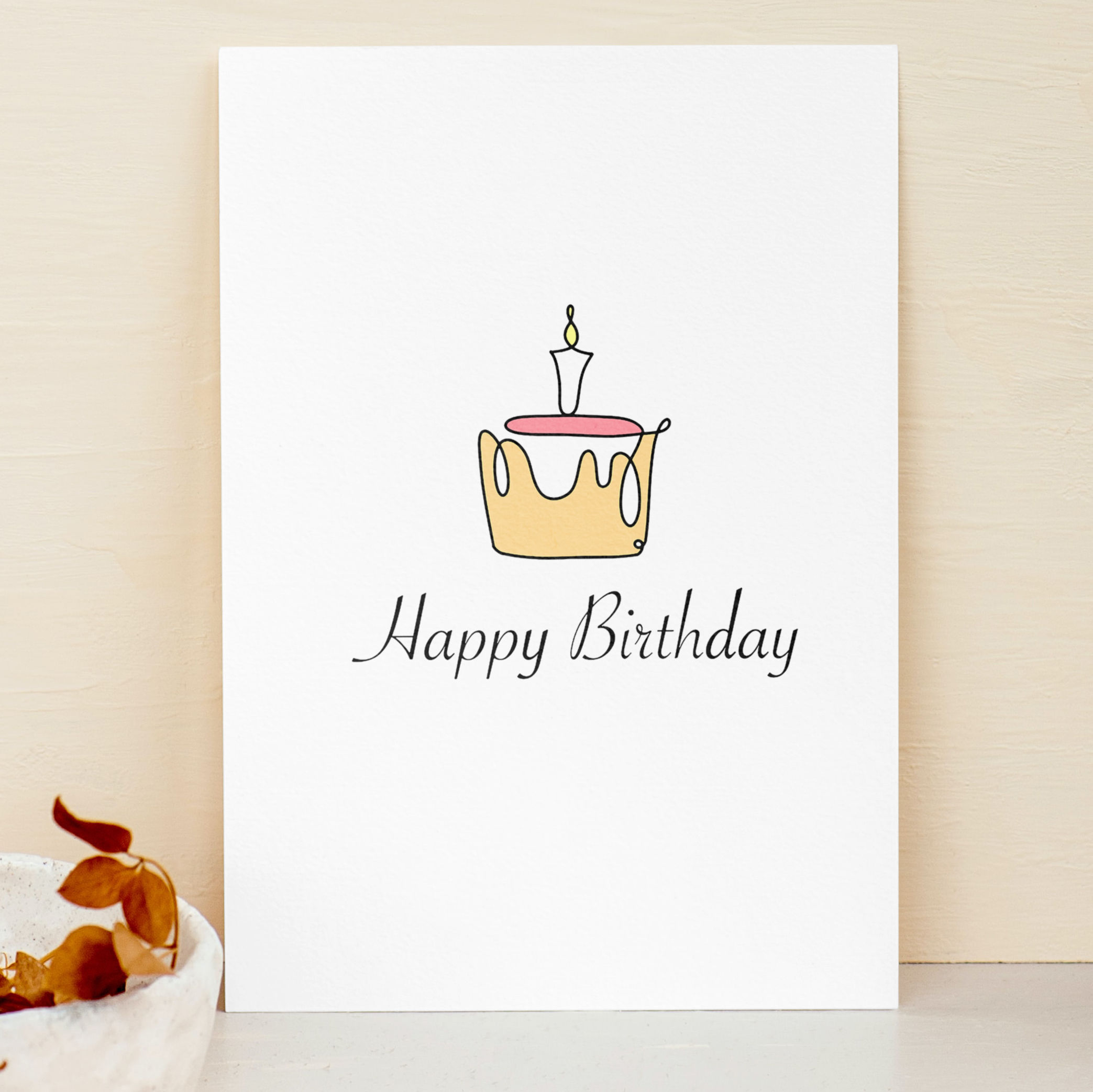 Cupcake Minimal A5 Birthday Card