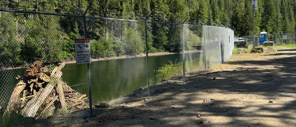 Large section of the chain link security fence we built to close in the dam for the City of Enderby.