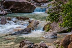 Waterfall along Riverwalk