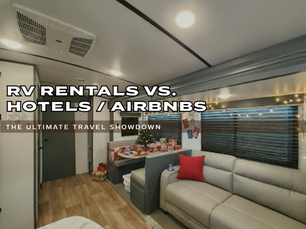 Interior of a luxury travel trailer
