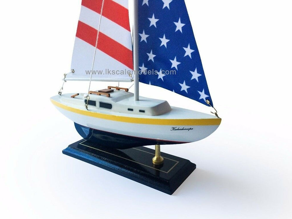 Thumbnail: Columbia Wooden Nautical Sail Boat Model 16"