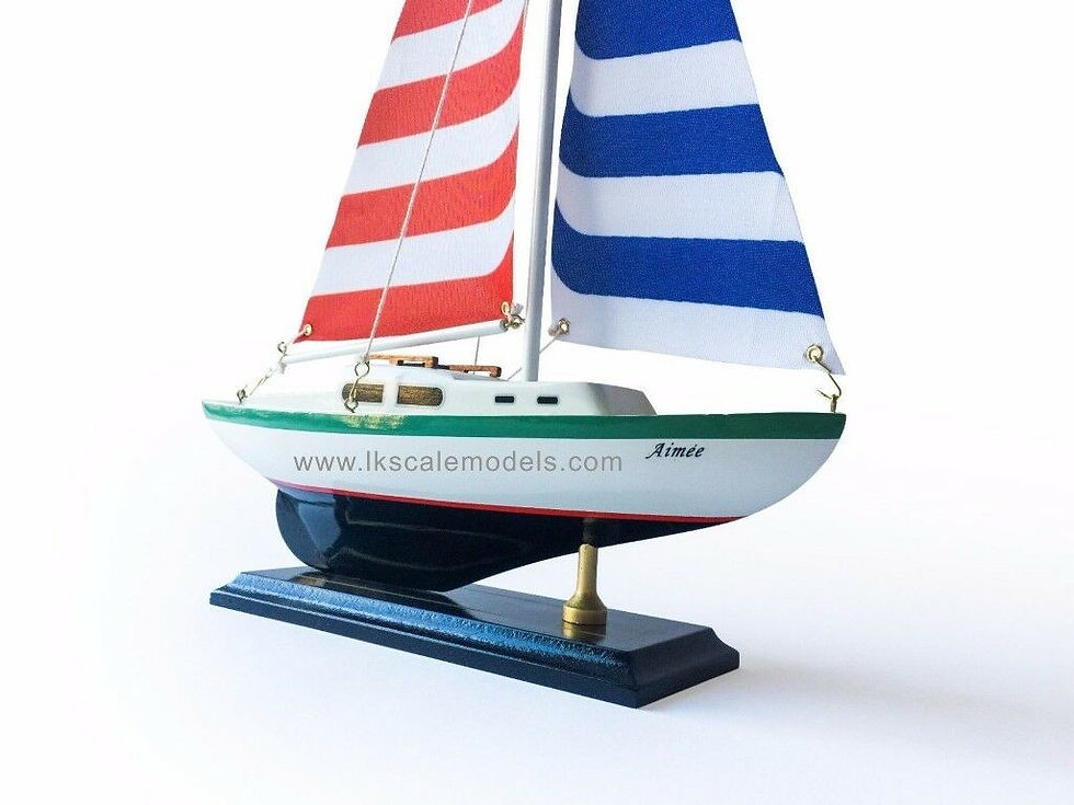 Thumbnail: Columbia Wooden Nautical Sail Boat Model 16"