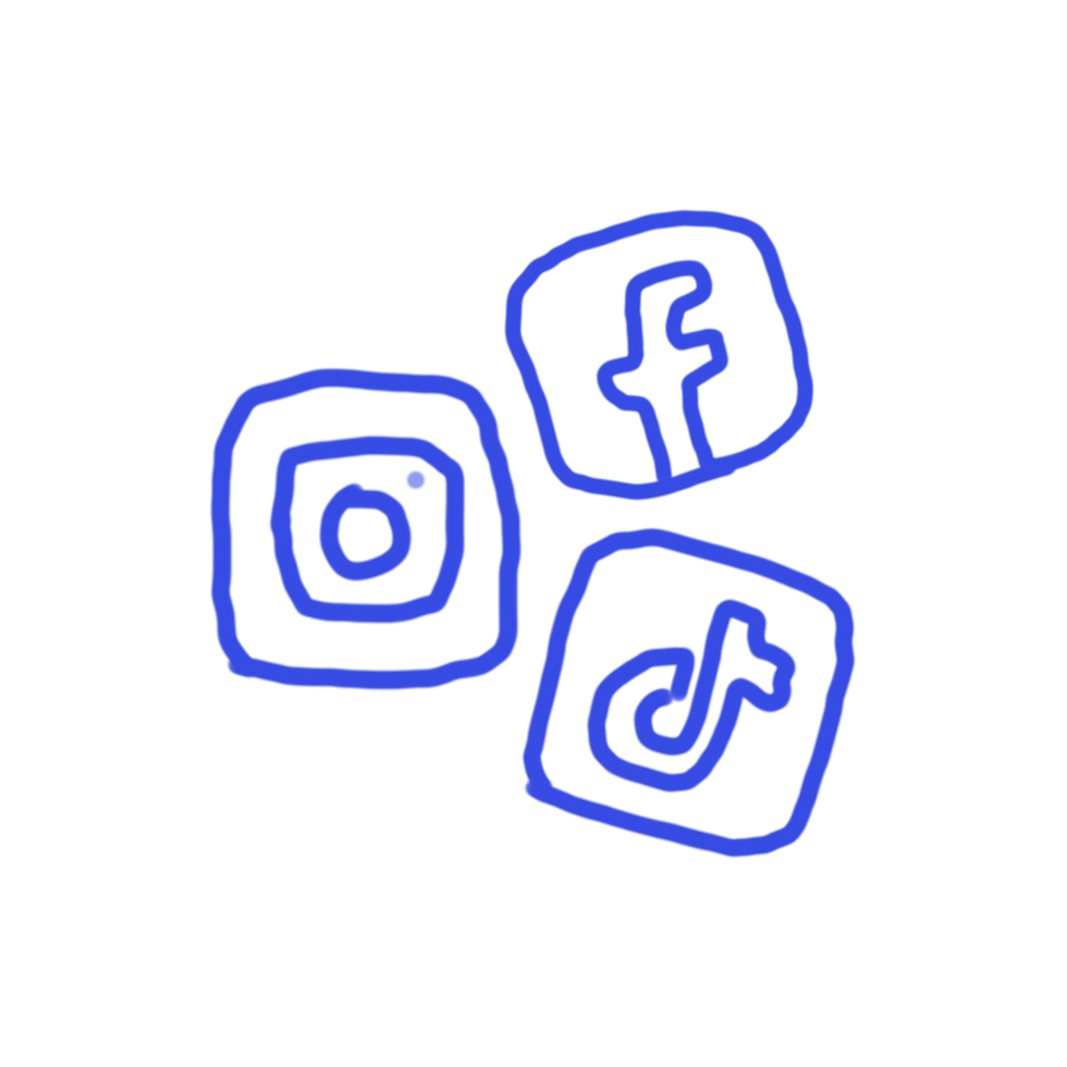 En illustration av sociala medie ikoner