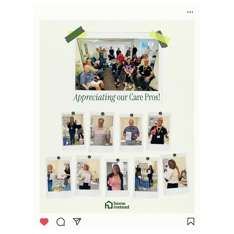 Social media post for a care provider celebrating their Care Professionals